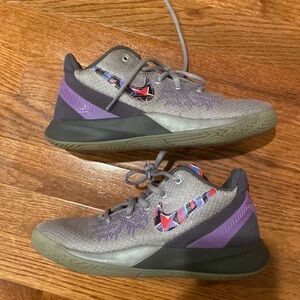 Nike Gray and Purple Sneakers with Charcoal Midsole and Mesh Upper